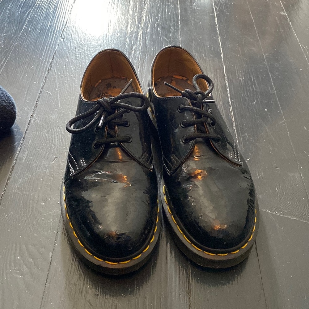 Black patent leather dr martens